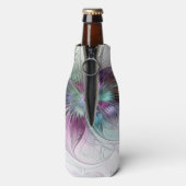 Kleurrijke Abstracte bloem Moderne fractale kunst Flesjeskoeler (Fles Achterkant)