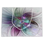 Kleurrijke Abstracte bloem Moderne fractale kunst Groot Cadeauzakje (Voorkant)