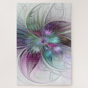 Kleurrijke Abstracte bloem Moderne fractale kunst Legpuzzel