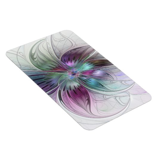 Kleurrijke Abstracte bloem Moderne fractale kunst Magneet (Rechterzijde)