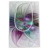 Kleurrijke Abstracte bloem Moderne fractale kunst Medium Cadeauzakje (Voorkant)