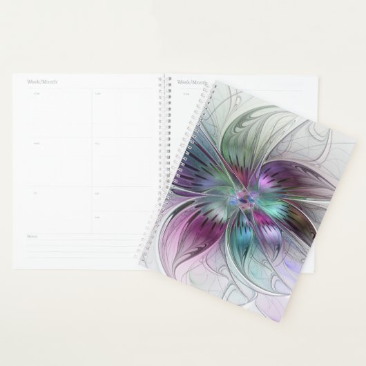Kleurrijke Abstracte bloem Moderne fractale kunst Planner (Display)