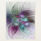 Kleurrijke Abstracte bloem Moderne fractale kunst Planner (Voorkant)