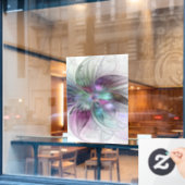 Kleurrijke Abstracte bloem Moderne fractale kunst Raamsticker (Cafe Raam)