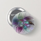 Kleurrijke Abstracte bloem Moderne fractale kunst Ronde Button 5,7 Cm (Voorkant /achterkant)