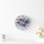 Kleurrijke Abstracte bloem Moderne fractale kunst Ronde Klok (Huis)