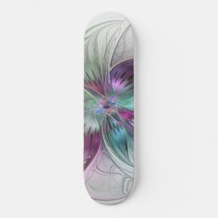 Kleurrijke Abstracte bloem Moderne fractale kunst Skateboard