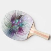 Kleurrijke Abstracte bloem Moderne fractale kunst Tafeltennisbatje (Zijkant)