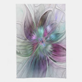 Kleurrijke Abstracte bloem Moderne fractale kunst Theedoek (Verticaal)