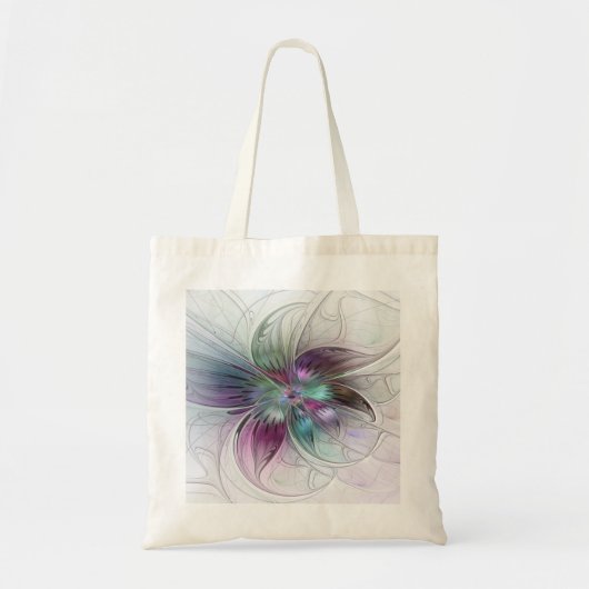 Kleurrijke Abstracte bloem Moderne fractale kunst Tote Bag (Voorkant)
