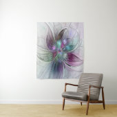 Kleurrijke Abstracte bloem Moderne fractale kunst Wandkleed (In situ)