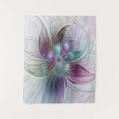 Kleurrijke Abstracte bloem Moderne fractale kunst Wandkleed (Voorkant)