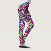 Kleurrijke Abstracte bloemdamast Leggings (Rechts)