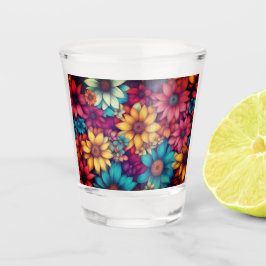 Kleurrijke Abstracte Bloemen #33 - Shot Glas