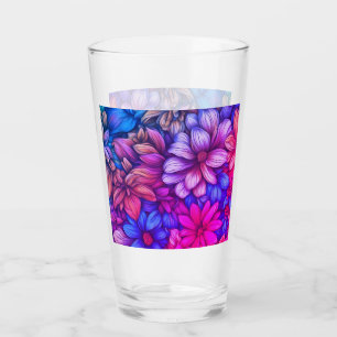 Kleurrijke Abstracte Bloemen #43 Glas