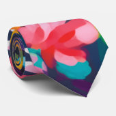 Kleurrijke Abstracte Bloemen Stropdas Bold Modern  (Opgerold)
