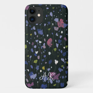 Kleurrijke Abstracte Bloemenschildering Jouw Naam iPhone 11 Hoesje