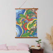 Kleurrijke abstracte bloemenstrand vector illustra hangend wandkleed (Slaapkamer)