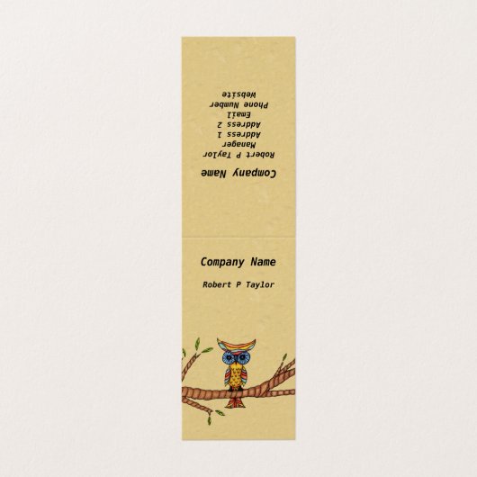 Kleurrijke Abstracte boomkor op boomtak Tan Visitekaartjes (Buitenkant ongevouwen)