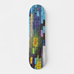 Kleurrijke Abstracte Brick Art Skateboard