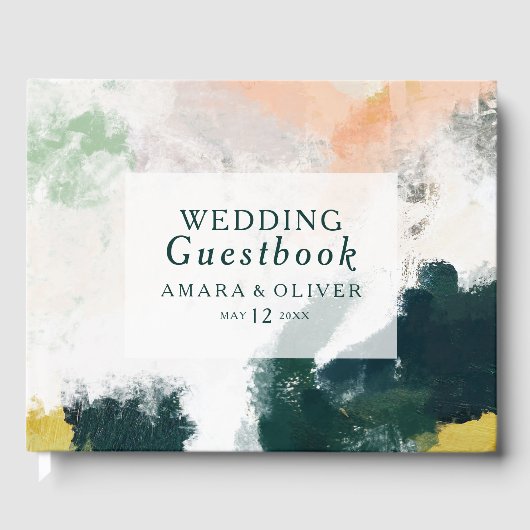 Kleurrijke Abstracte bruiloft gastenboek (Voorkant)