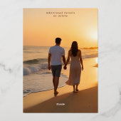 Kleurrijke Abstracte bruiloft uitnodigen foto temp Folie Feestdagenkaart (Achterkant)