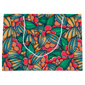 Kleurrijke abstracte cacaobonen, geïllustreerd pat groot cadeauzakje (Voorkant)