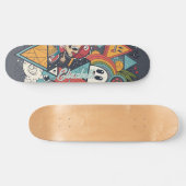 Kleurrijke Abstracte Cartoon Art – Levendig karakt Skateboard (Horizontaal)