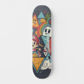 Kleurrijke Abstracte Cartoon Art – Levendig karakt Skateboard (Voorkant)