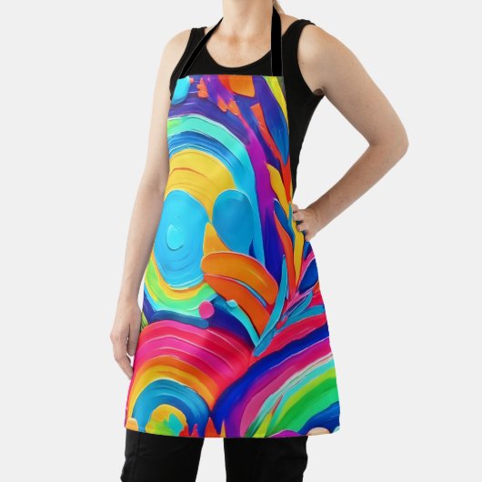 Kleurrijke Abstracte cirkels schilderen Schort (Insitu)