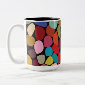 Kleurrijke Abstracte cirkels Tweekleurige Koffiemok (Links)