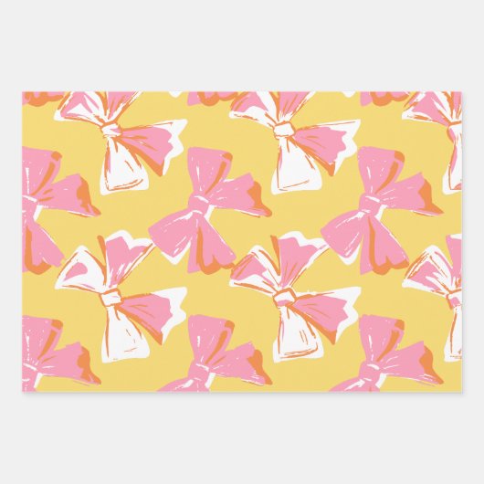 Kleurrijke Abstracte Coquette Bow Pattern Quirky Inpakpapier Vel (Voorkant)