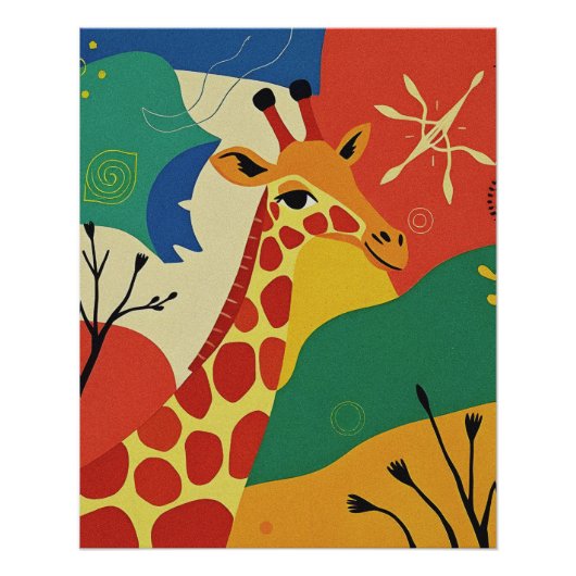 Kleurrijke Abstracte dierenkunst Perfect Poster (Voorkant)