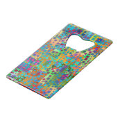 Kleurrijke Abstracte Digitale Kunst met Vierkanten Kredietkaart Flessenopener (Achterkant Gekanteld)
