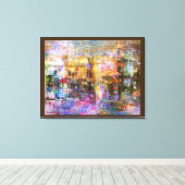 Kleurrijke Abstracte digitale kunst-vervagende her Canvas Afdruk (Insitu (Houten vloer))