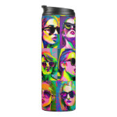 Kleurrijke Abstracte digitale kunst | Vrouwen in Z Thermosbeker (Geroteerd rechts)