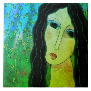 Kleurrijke Abstracte Digitale Schilderij van een V Tegeltje