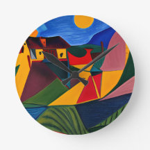 Kleurrijke abstracte dorpskunst
