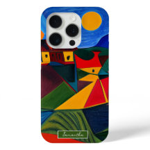 Kleurrijke abstracte dorpslandschap iPhone case