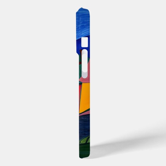 Kleurrijke abstracte dorpslandschap iPhone case (Achterkant / Links)