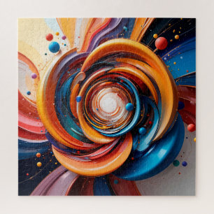 Kleurrijke Abstracte Draaikolk Modern Kunst Cadeau Legpuzzel
