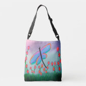 Kleurrijke Abstracte dragonfly-schildering Crossbody Tas (Achterkant)