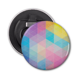 Kleurrijke abstracte driehoeken achtergrond button flesopener