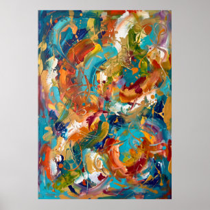 Kleurrijke Abstracte Energie Poster