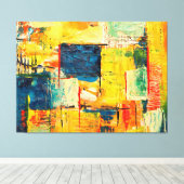 Kleurrijke Abstracte expressie Canvas Afdruk (Insitu (Houten vloer))