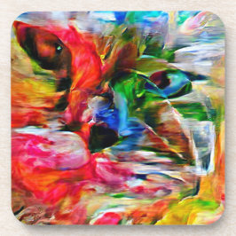 Kleurrijke Abstracte expressionistische Cat Art Pr Bier Onderzetter