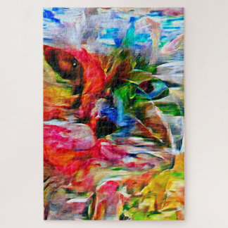 Kleurrijke Abstracte expressionistische Cat Art Pr Legpuzzel