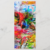 Kleurrijke Abstracte expressionistische Cat Art Pr Menu (Achterkant)
