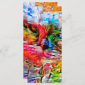 Kleurrijke Abstracte expressionistische Cat Art Pr Menu (Voorkant / Achterkant)