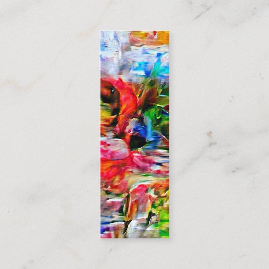 Kleurrijke Abstracte expressionistische Cat Art Pr Mini Visitekaartje (Voorkant)